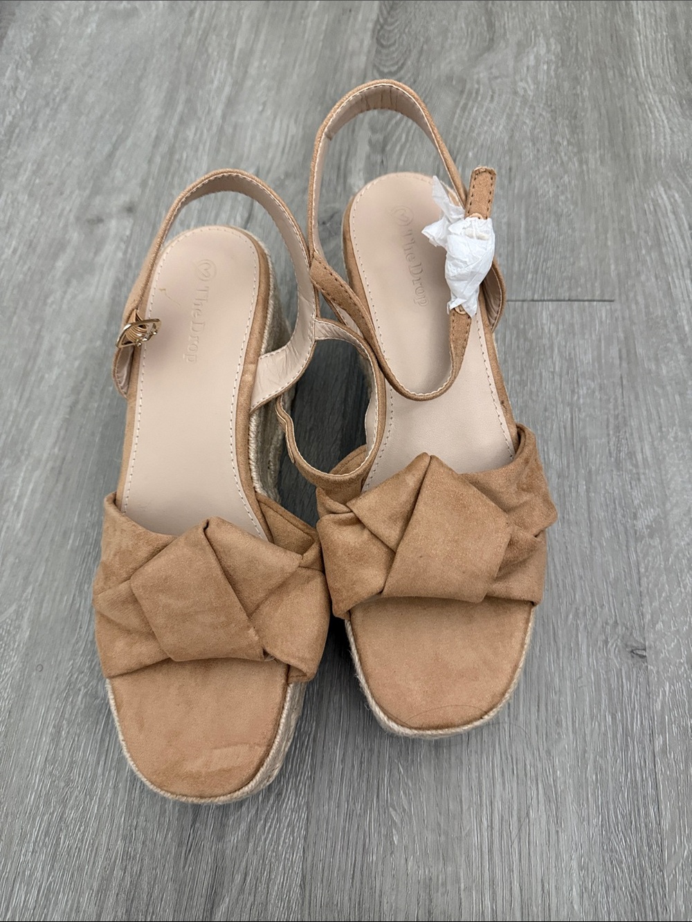 Platform Espadrille Wedge Sandals Amazon The Drop, Size 8 BRAND NEW, Tan - Picture 7 of 14